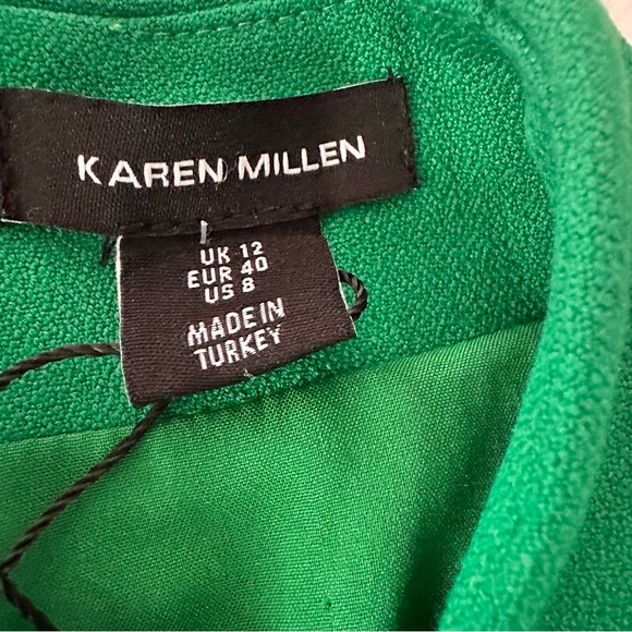 Karen Millen Structured Crepe Halter Neck Belted Wide Leg Jumpsuit - Picture 8 of 10